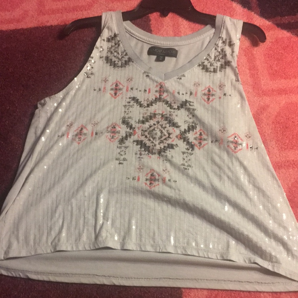 Sequined tank top